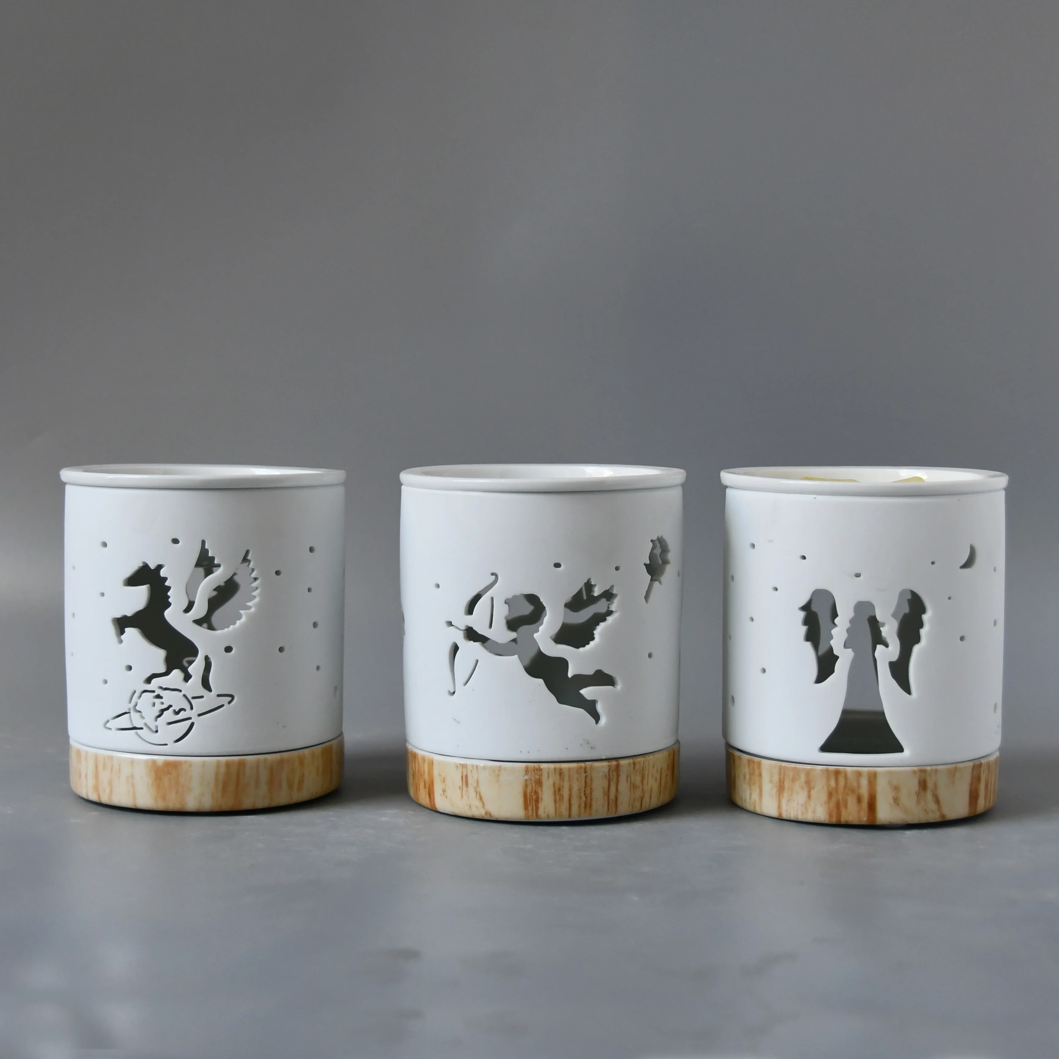 Pegasus Cupid Essential Oil Wax Burner Ceramic Romantic  Home Decoration White Tealight Candle Holder Porcelain Oil Burner