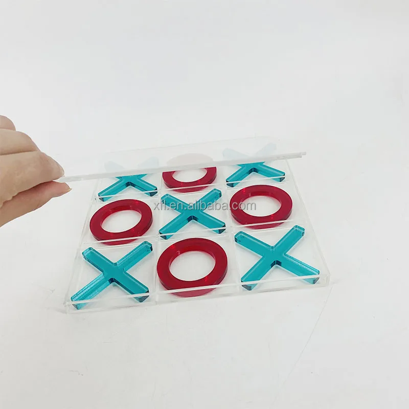 Factory wholesales tic tac  toe game set customize acrylic X and O game set Eco-friendly acrylic game set