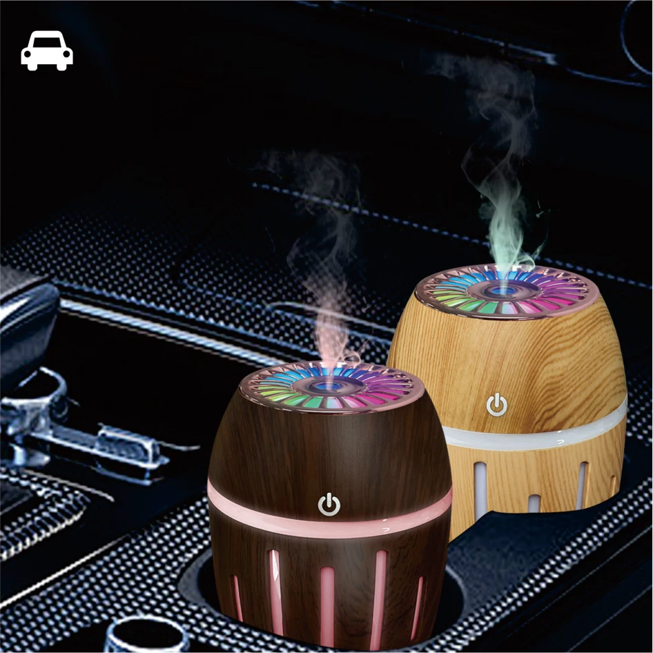 Portable Led Light Mini car humidifier 200ml Spray Mist Usb Ultrasonic for Home Office Car Purifier with Led Night Light