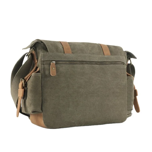 Camera shoulder bag canvas PU leather messenger bag,trendy dslr camera bag