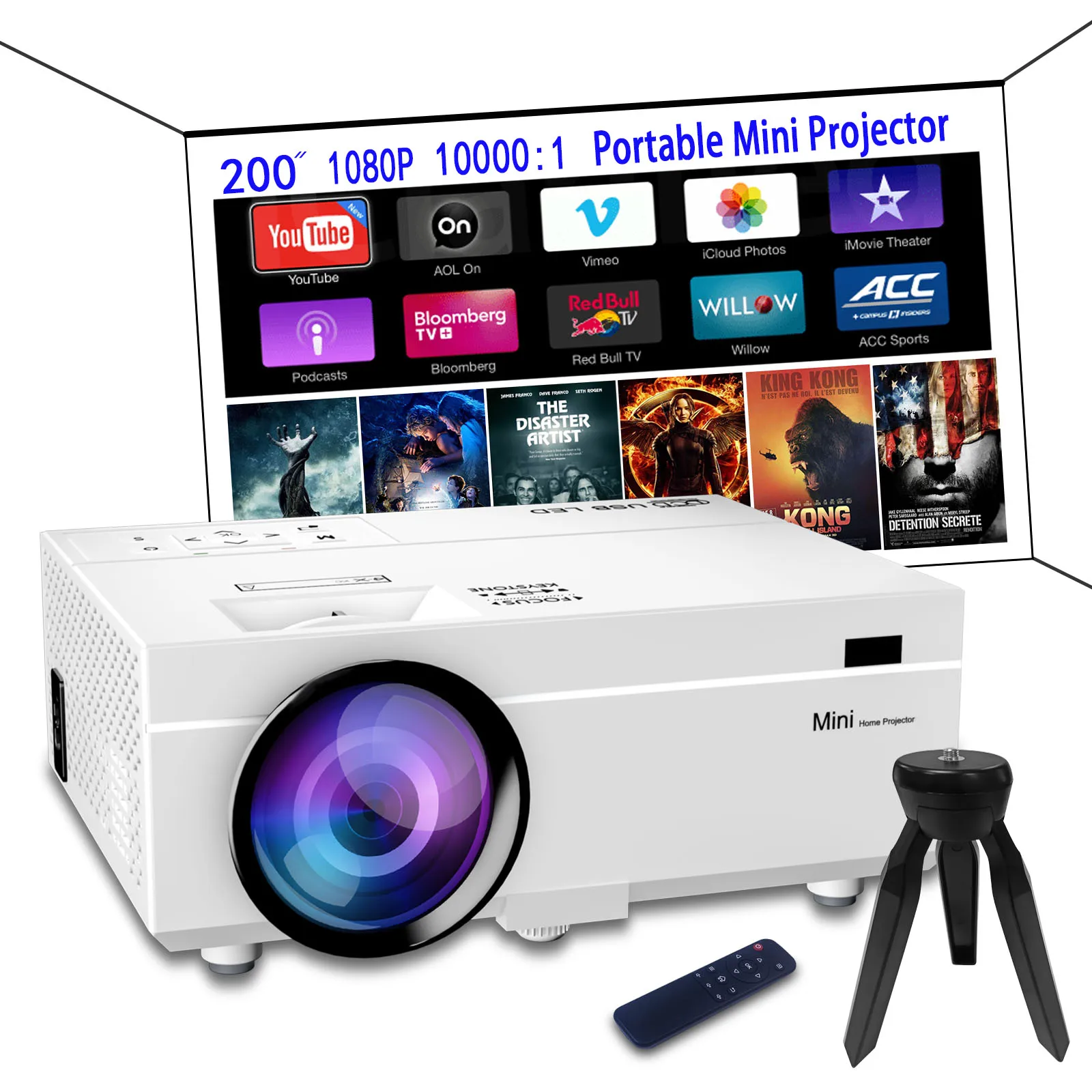 amazon Top Hot Selling Factory Oem Odm 6000 High Lumens Native 1080p Full Hd 4k Lcd Led Video Portable Home theater Projector