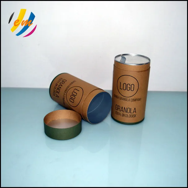 High quality printed wrapping  kraft paper tubes with lid for food packing