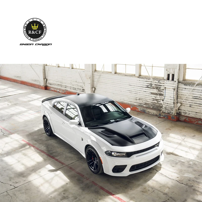 For 2015-21 Dodge Charger SRT Hellcat Redeye Style Carbon Fiber Front Hood Bonnet with vents