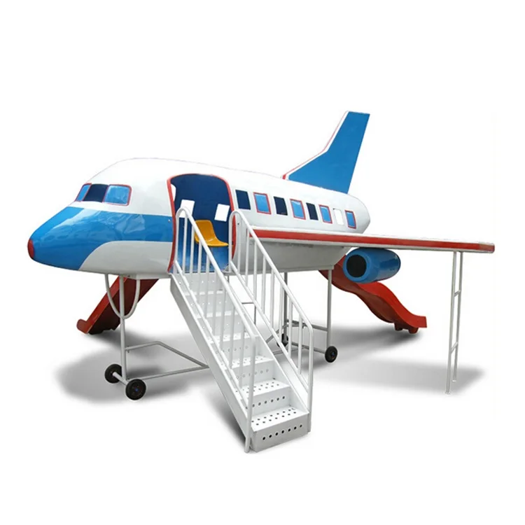 Custom airplane Aircraft Amusement rides children play set outdoor playground slide for kids