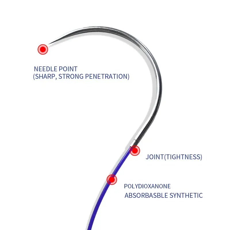 Hot sale korea absorbable surgical material 20 thread suture with needle