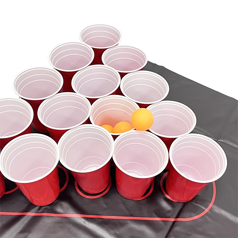 Beer Pong Set Beer Pong Table Mat Drinking Games Outdoor Portable Tailgating Drunk Games for Adults Party