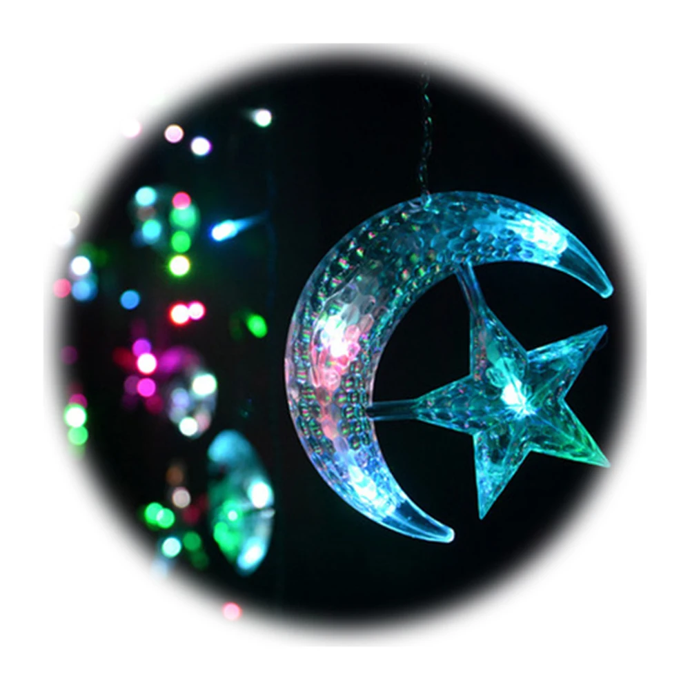 Led stars moon colorful curtain lights bar outdoor ins decorative lights full of stars string lights