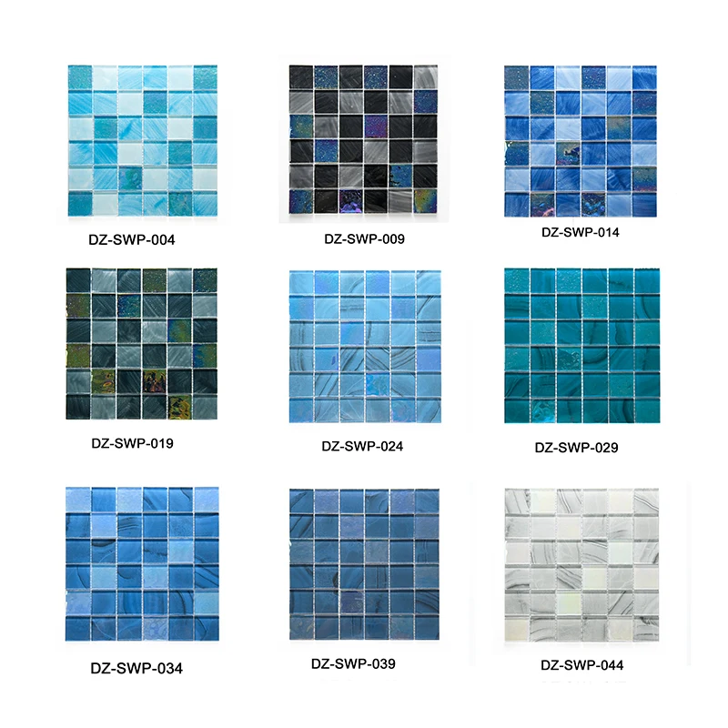 Custom Crystal Glass Sky Blue mosaic tiles for kitchen backsplash bathroom wallpaper pool brick tile Mosaic