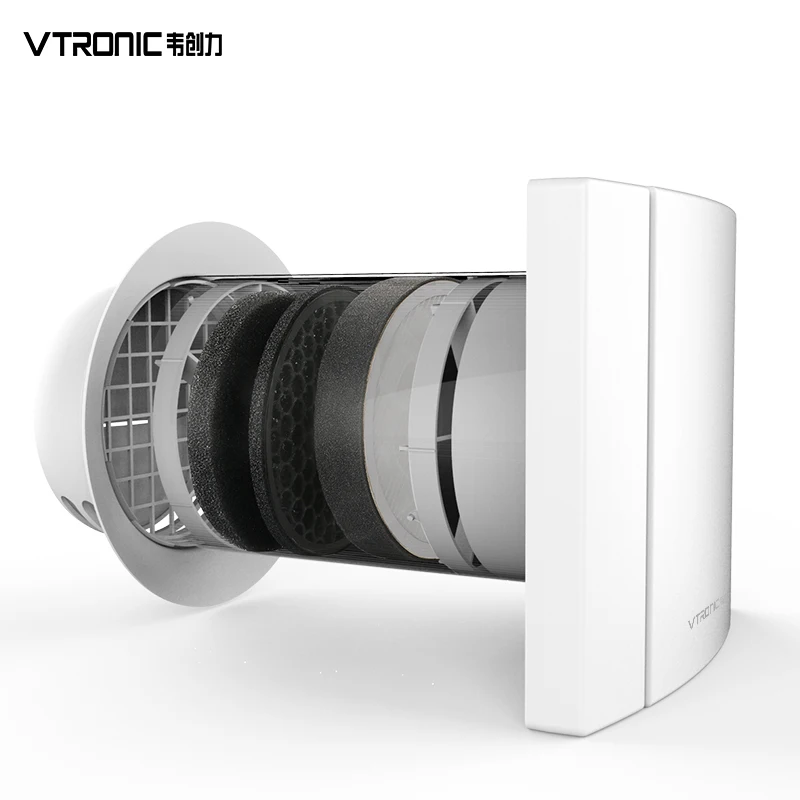 Vtronic сквозной настенный очиститель воздуха 50 кв. М HEPA воздушный фильтр H11 беспроводной контролируемый вентилятор
