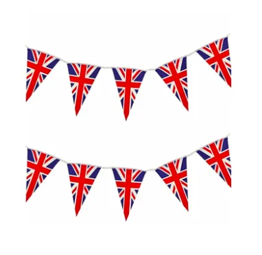 Professional Factory Supply Polyester United Kingdom Union Jack Pennants Bunting UK Flagline Strings