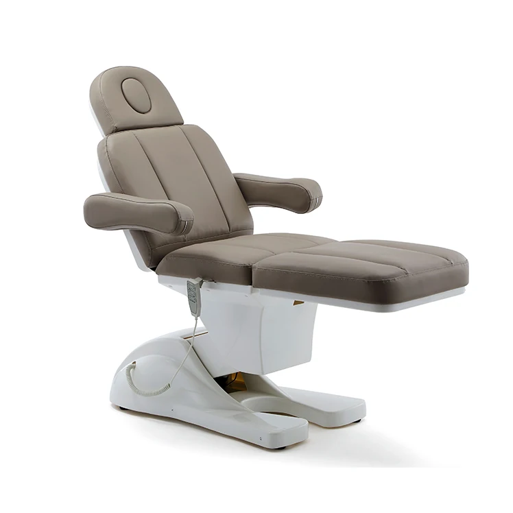New Arrival High Quality 3 Motors Metal Gold Plated Stainless Steel Base Electric Facial Beauty Salon Bed Spa Massage Table