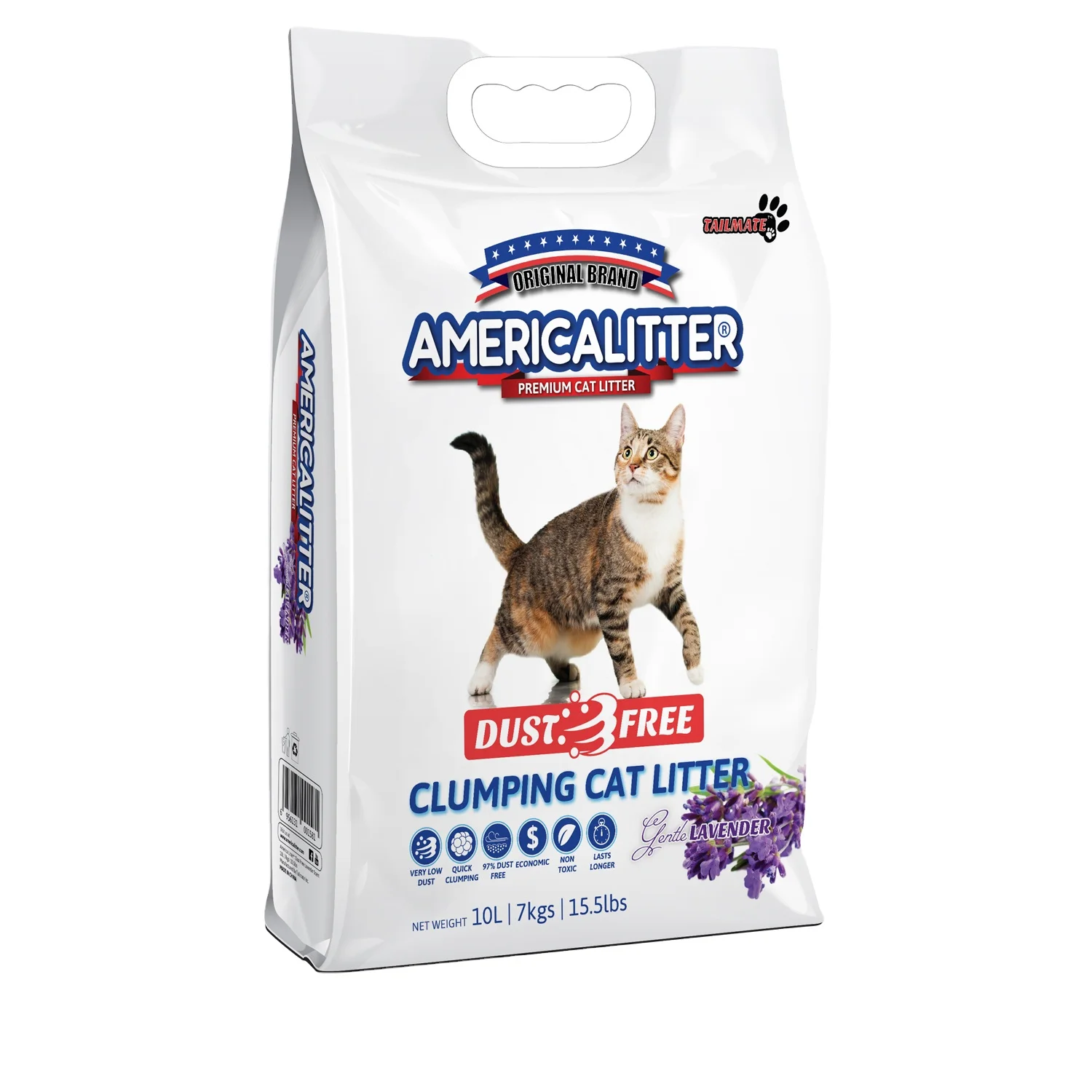 Chinese Leading Factory Supplier Cat Litter  100% Dust-off  Bentonite Sand Cat Litter Wholesale With Lavender Scent