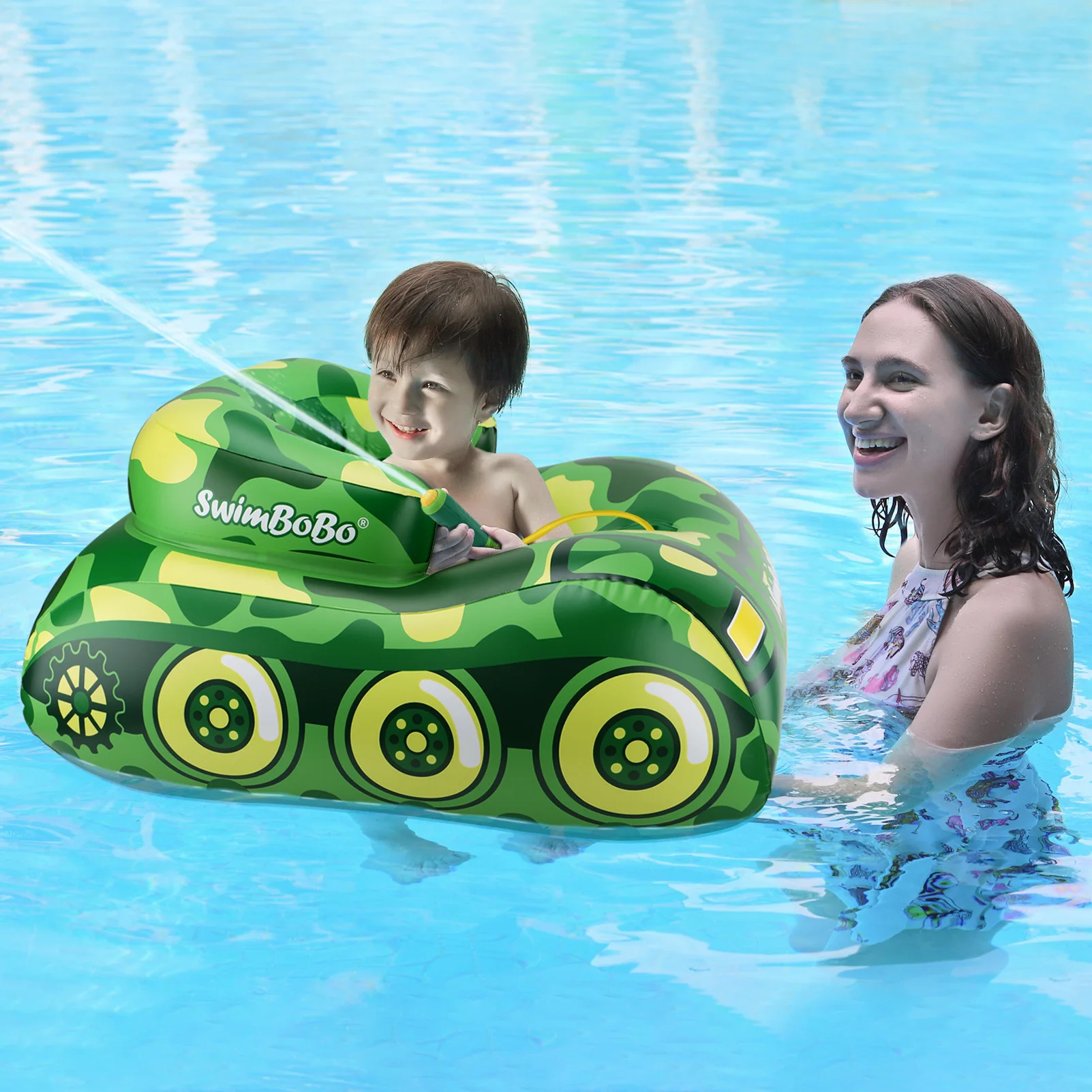 Swimbobo Swim Pool Ring Green Tank Outdoor Baby Summer Play Toys Inflatable Kids Seat Float for Swimming Children Water Fun