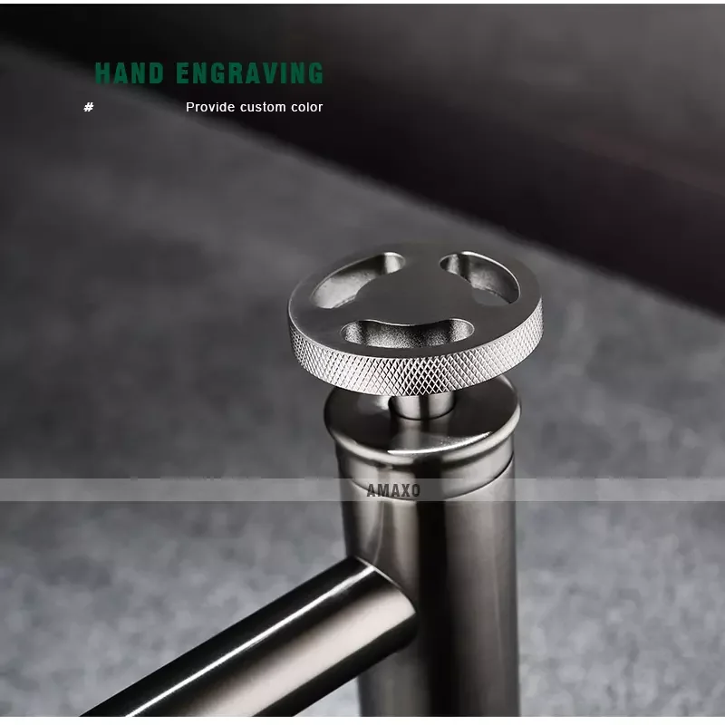 Industrial Bathroom Taps Hand Wheel Switch Mixer Tap Matte Black Basin Faucets Suitable For Themed Restaurant