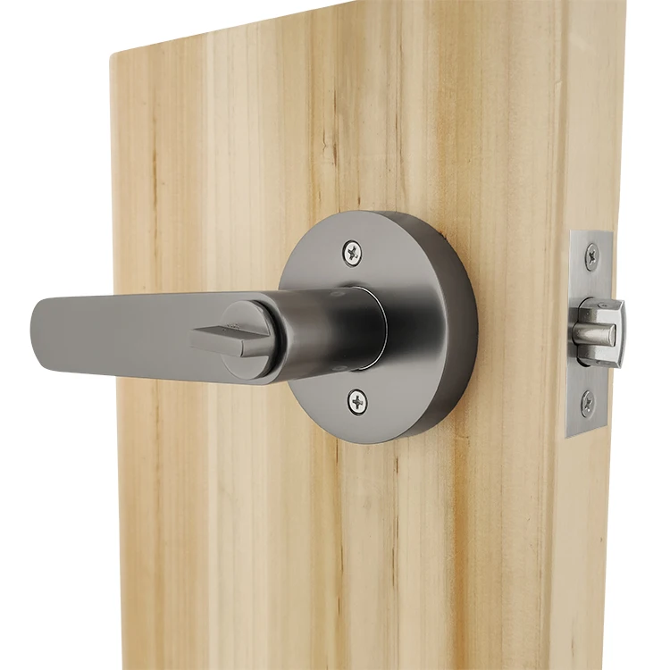 Commercial Door Entry Tubular Latch Lock Set 60MM Gun Metal Lever Handle Lock