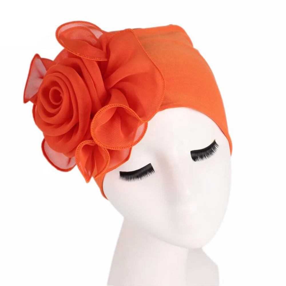 Women Flower Elastic Turban Beanie Head Wrap Chemo Cap Hat