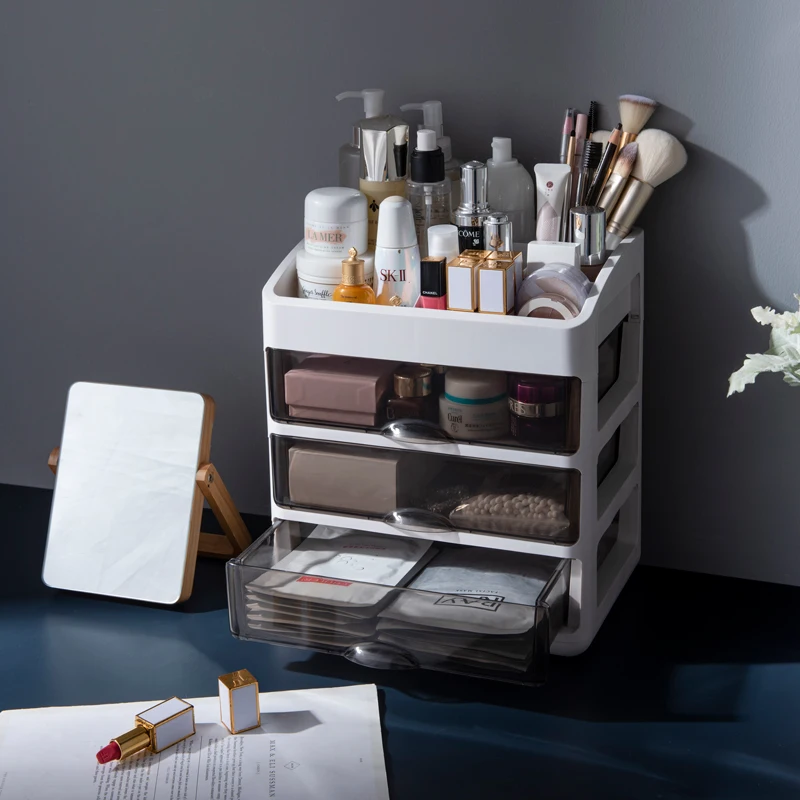 Factory Drop-Shipping Fast Dispatch Direct Multifunction Clear Plastic Desk Drawer Cosmetic Beauty Makeup Organizer Storage Box