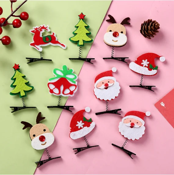 Cute Antlers Hairpins Santa Claus Clips Decoration Fawn Horn Hair Accessories For Christmas Elk Ears Antler Hair Clips