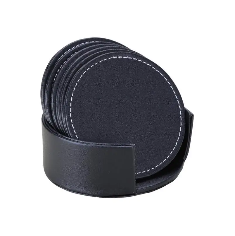 Custom Design Durable Thick Drinks leather coasters bulk wholesale