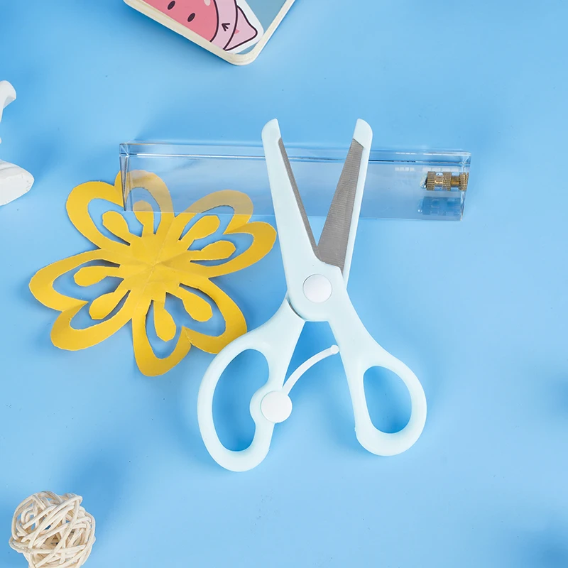Wholesale stainless steel Macaron-colored safety and labor-saving scissors with Paper Cutting Kids Students Safety Stationary