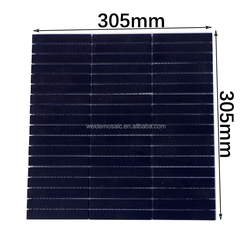 Vintage Strip solid black Mosaic Pencil Basalt Mosaic Tiles for Luxury Decorating