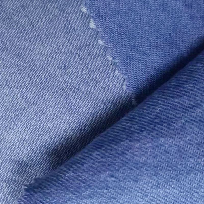 41021-Twill 180gsm Medium Weight Denim Look Style 85% Cotton 15% Hemp Blended Fabric For Pants Suits