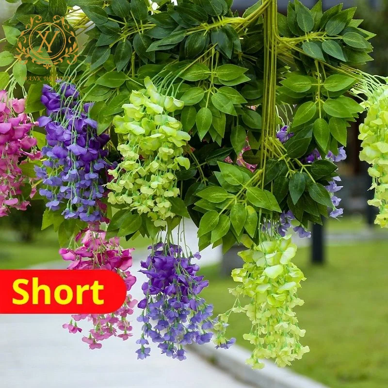 Wholesale Simulation Flower Wisteria Flower Rattan Decorative Artificial Flower Bouquet for Wedding Ceiling Decoration