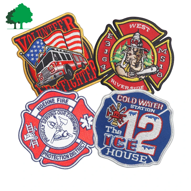 Direct factory sale OEM Custom high quality embroidery firefighter patches for garment accessories