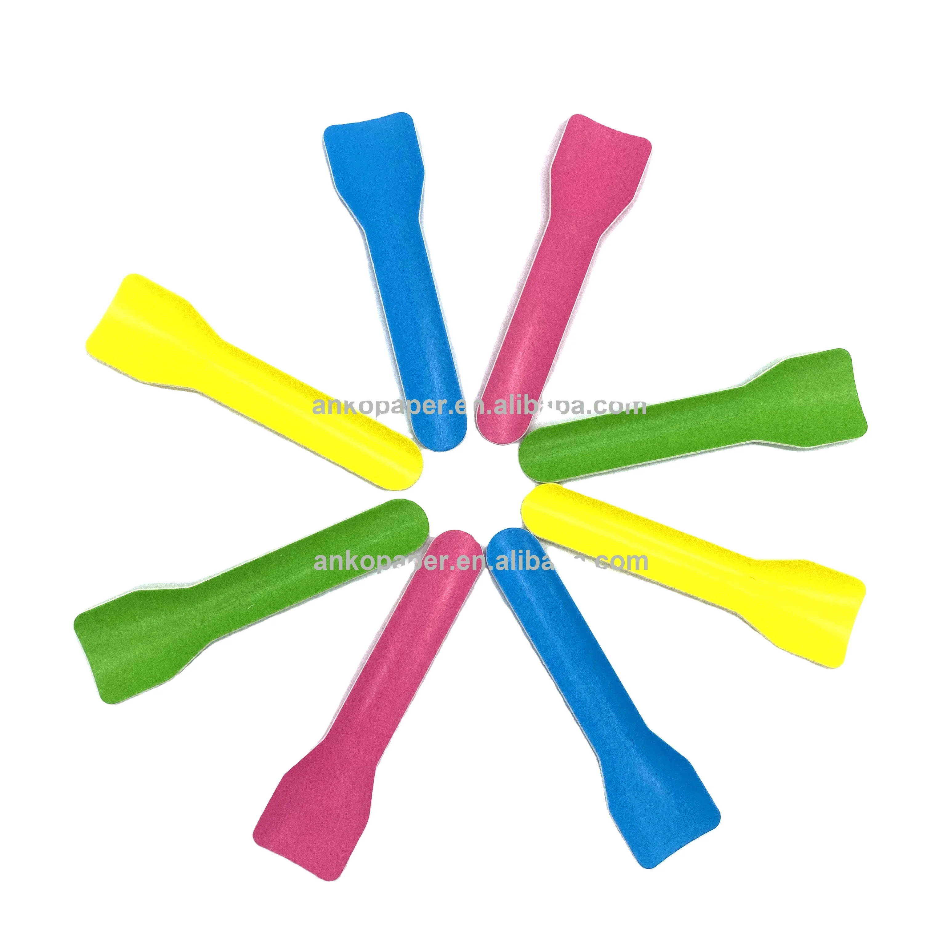 100% Biodegradable Disposable Mini Eco-Friendly Paper Spoon Cutlery Ice Cream Spoon Yogurt and Dessert Gelato Paper Spoon