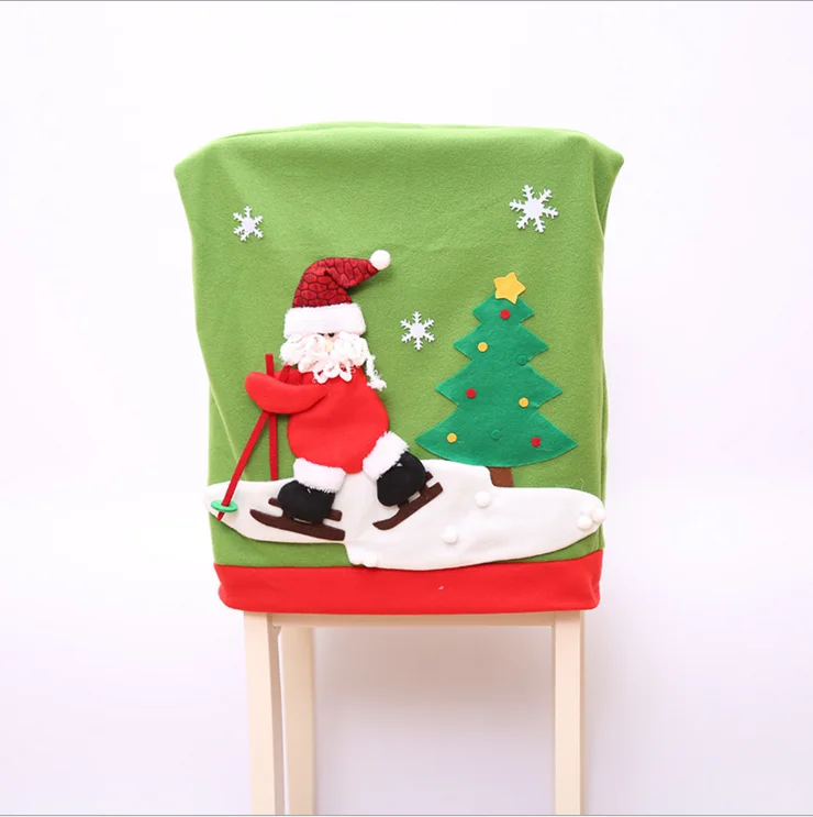 Factory Direct Sales Dining Chair Covers Waterproof Christmas Joyful Atmosphere Cartoon Pattern Stretch Chair Covers