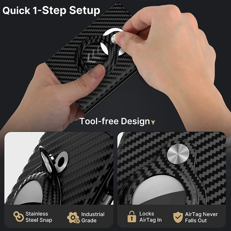 Free Custom Logo Slim Leather Card Holder Premium Genuine Leather Minimalist Wallet with Tracker