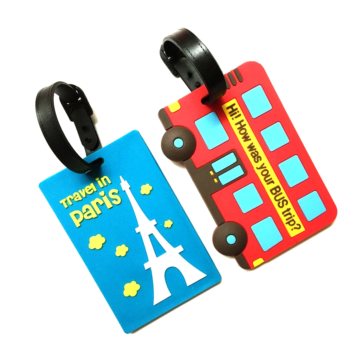 Custom Travel Luggage tag silicone and baggage identification labels ID silicone tag