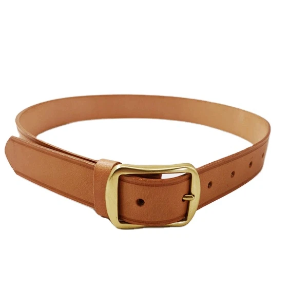 cut to fit high quality promotional custom color pure genuine leather belt with golden buckles