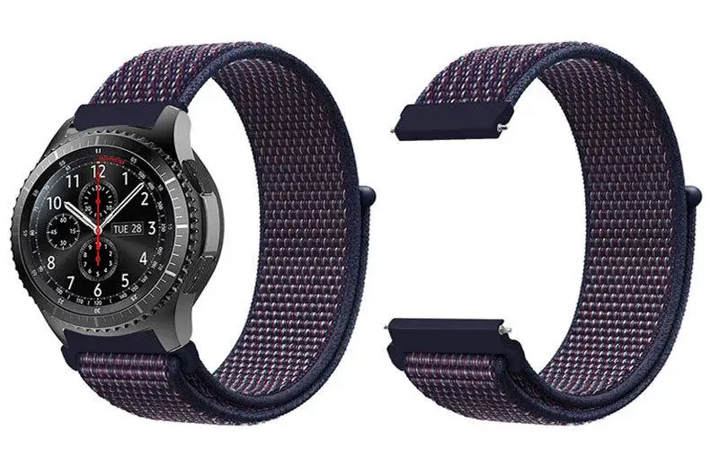 40 Colors for Samsung Galaxy Nylon Strap 22 mm Smart Watch 20 mm Garmin amazfit for Huawei gt2 pro nylon loopback strap