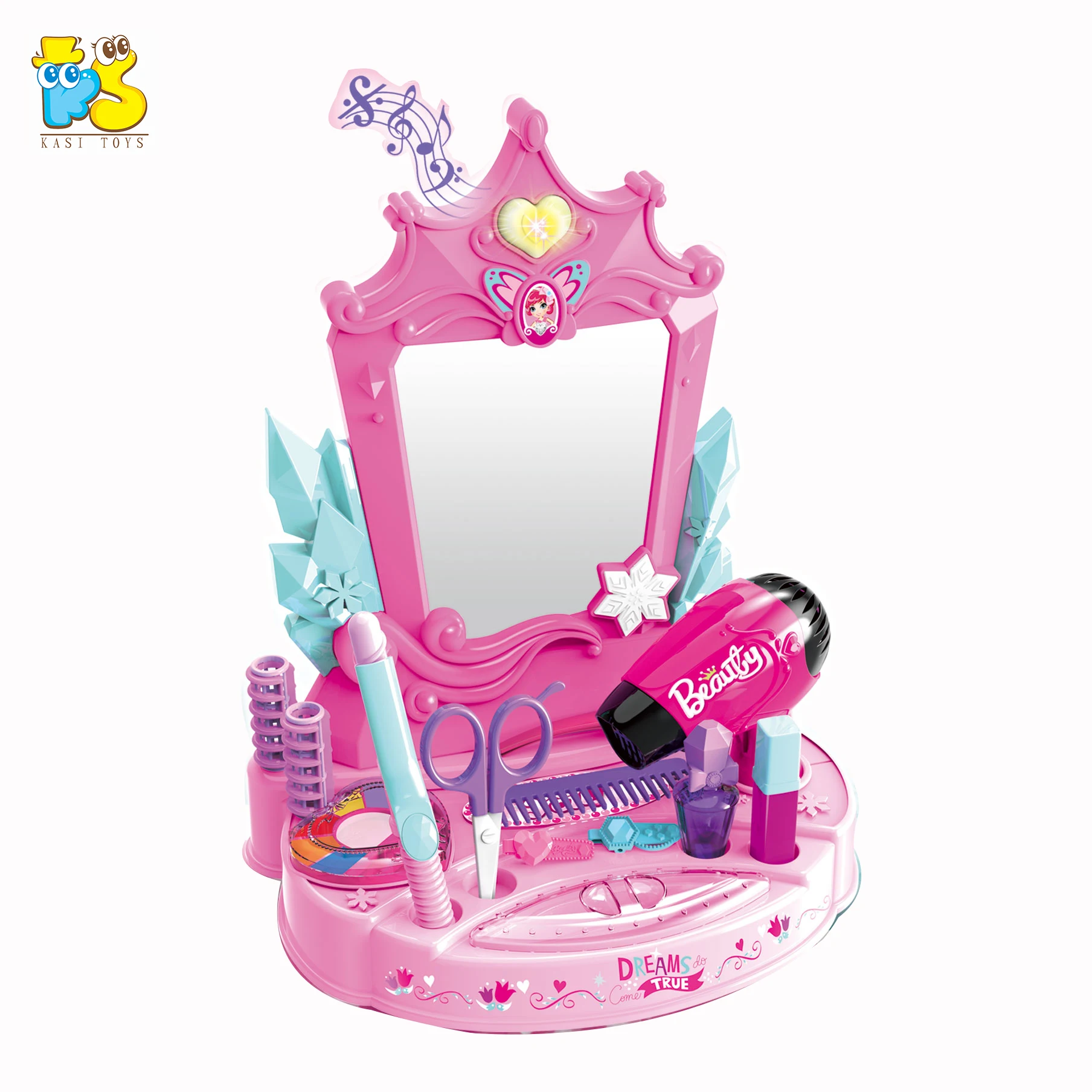 Girls beauty make-up table crown barber dresser role play beauty set dressing toy