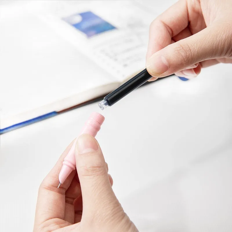 Deli S643 ink bladder pure blue erasable ink blue black universal 3.4mm caliber pen ink tube direct liquid primary school high