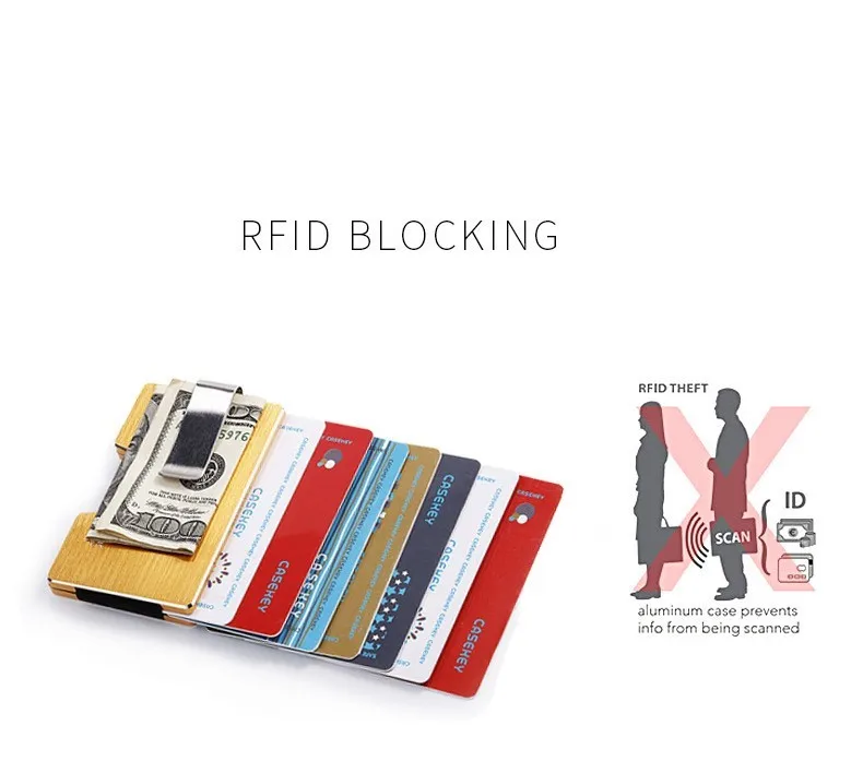  Лидер продаж оптовая продажа мужской тонкий кошелек с блокировкой RFID минималистичные кошельки зажимом для денег