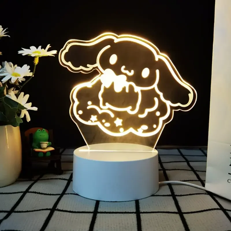 Sanrio Kuromi светодиодный ночник милый Cinnamoroll Usb-лампа с сенсорным питанием для девочек спальни Декор маленькая Мелодия мини 60