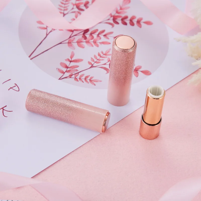 Round Magnetic Refillable Lipstick Tubes Custom Refills Packaging Aluminum Lipstick