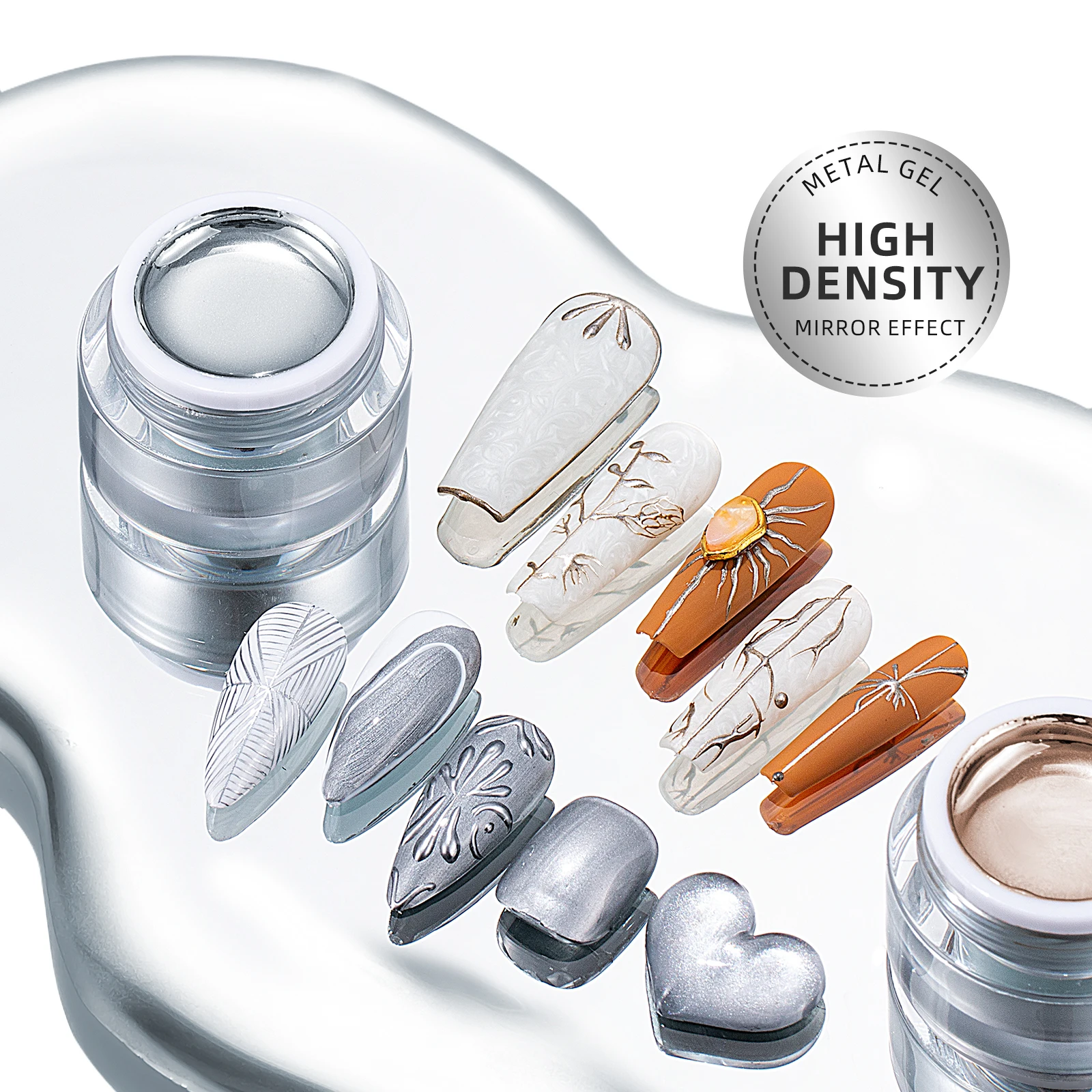 JTING Unique custom 12colors metal painting gel polish with silver jars 5g OEM private brand Top quality Metallic gel polish