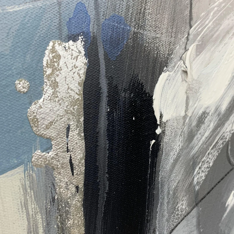 Drop Shipping Handmade Modern Abstract Wall Art Large Silver Painting Canvas for Art Wall Home Decor