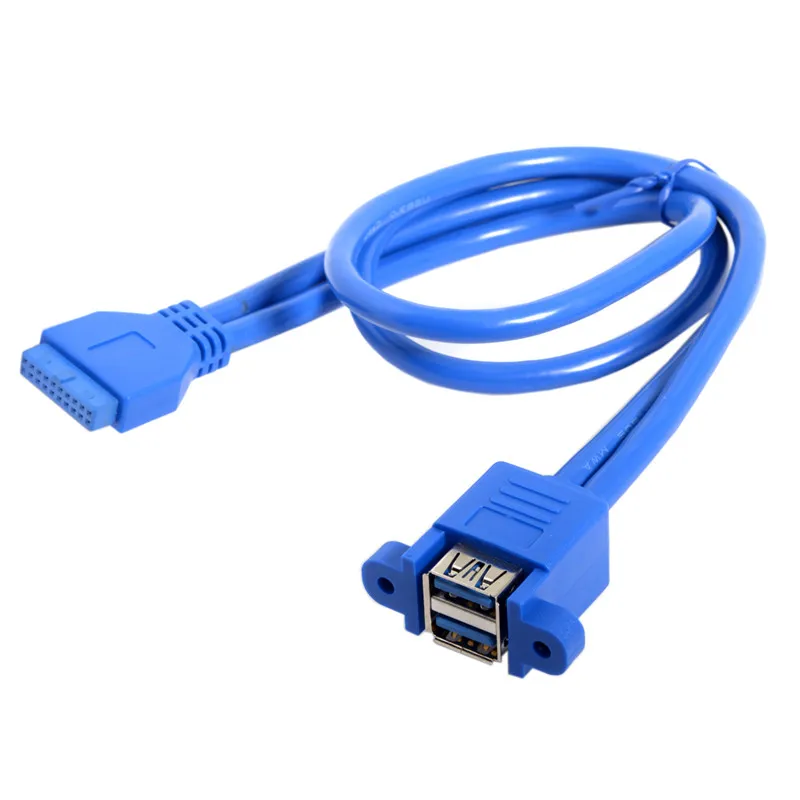 
20PIN TO USB3.0 baffle cable Dual usb Data Line Panel extension cable With ears Mount Chassis Rear PCI Baffle Cable 