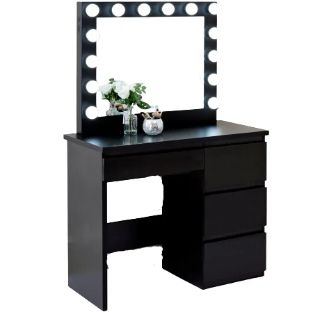 
Modern Vanity Mirror Dressing Table with Mirror Make up Table Wood Drawer Dresser 