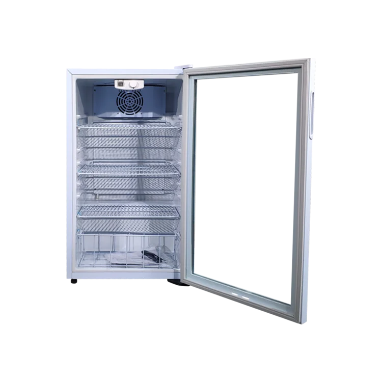 Meisda SC98 Cheap Small Sticker Displsy Refrigerator for Shop Portable Logo R134a/600a 3pc+1basket Electricity