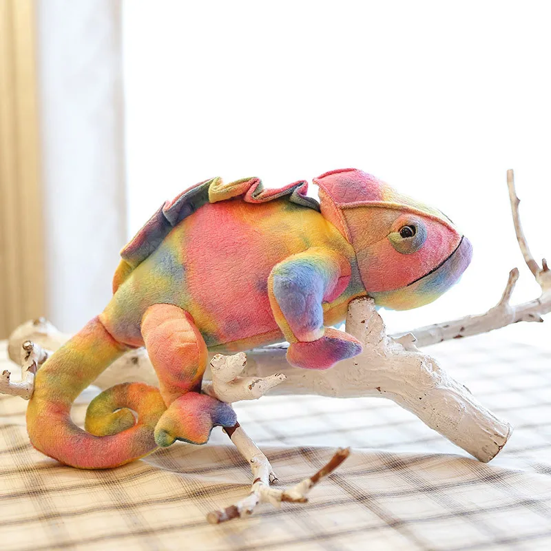 Linkbrand cpc Custom New Design Simulation Plush Chameleon Toy Plush Realistic Reptile Lizard Plush Toy