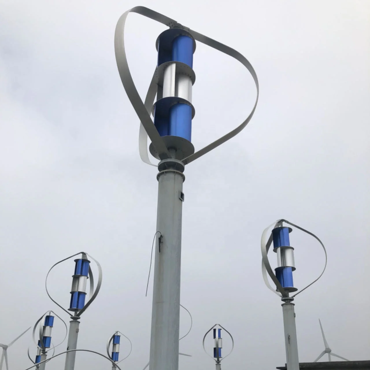 Wind Power and Solar Panel Q Type Wind Turbine Generator 3KW 5KW 10kw Vertical Wind Turbine System