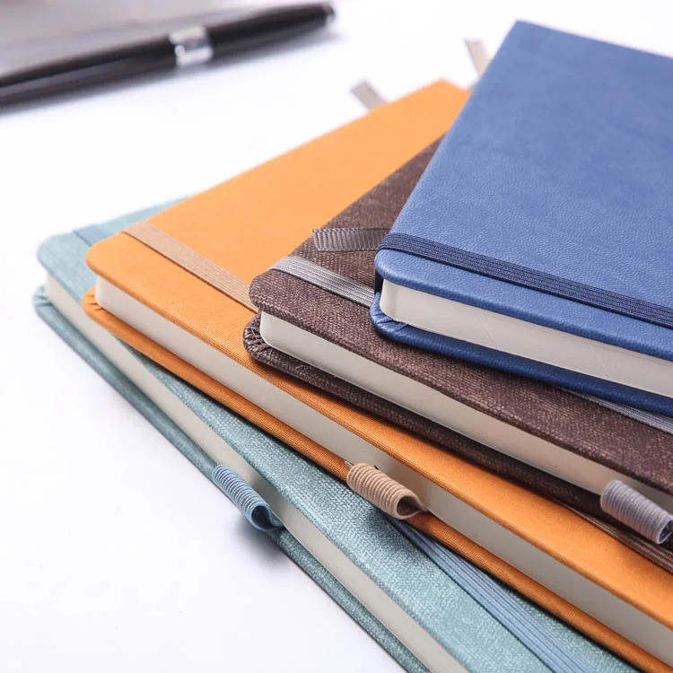 Wholesale Stationary Books Custom PU Leather Daily Planner Journal With Elastic Band Dot Grid Line A5 Hardcover Notebook
