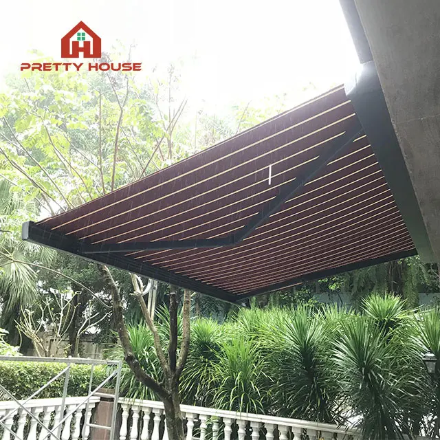 Outdoor Wall mounted Windproof Motorized Awning Full Cassette Retractable Awning with remote control