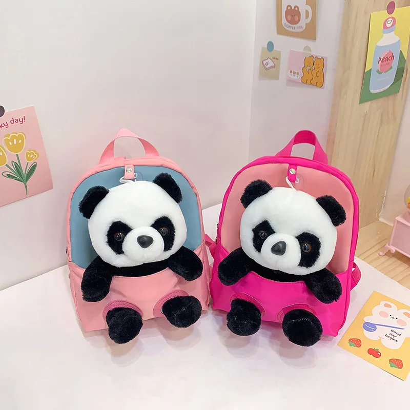 Lightweight Kids School Bag For Kindergarten Cute Plush 3D Panda Cartoon Children Schoolbag