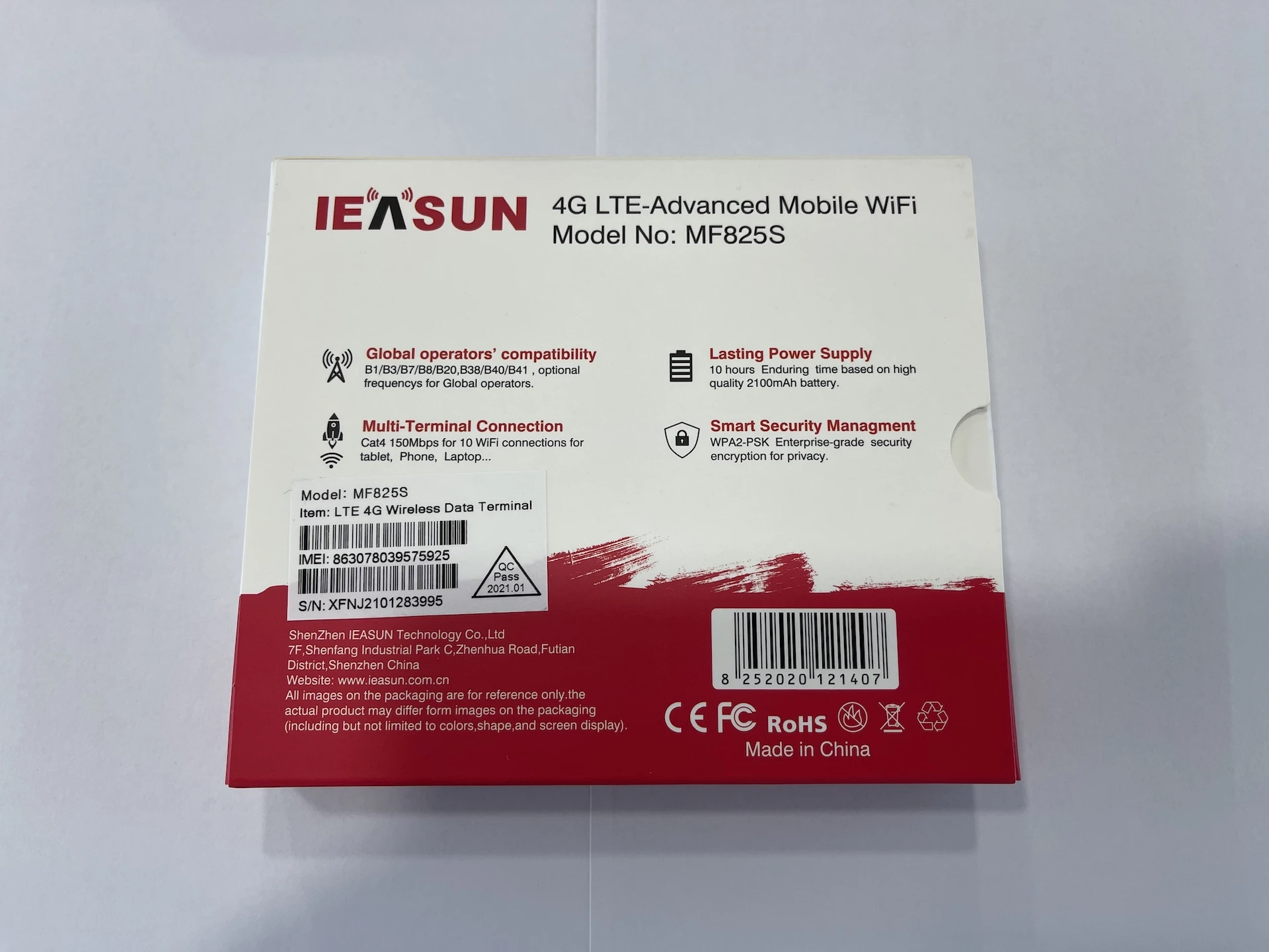 IEASUN MF825S 4G LTE Router 300Mbps Pocket WiFi with 1.45 inch Display